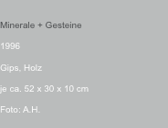  Minerale + Gesteine 1996  Gips, Holz je ca. 52 x 30 x 10 cm Fo