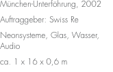 München-Unterföhrung, 2002  Auftraggeber: Swiss Re  Neonsysteme