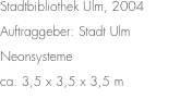 Stadtbibliothek Ulm, 2004  Auftraggeber: Stadt Ulm  Neonsysteme